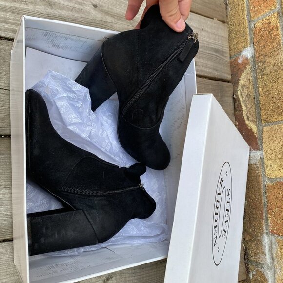 Vintage Steve Madden TATEE Black Block Heel Ankle Booties Size 6.5 - Picture 6 of 14